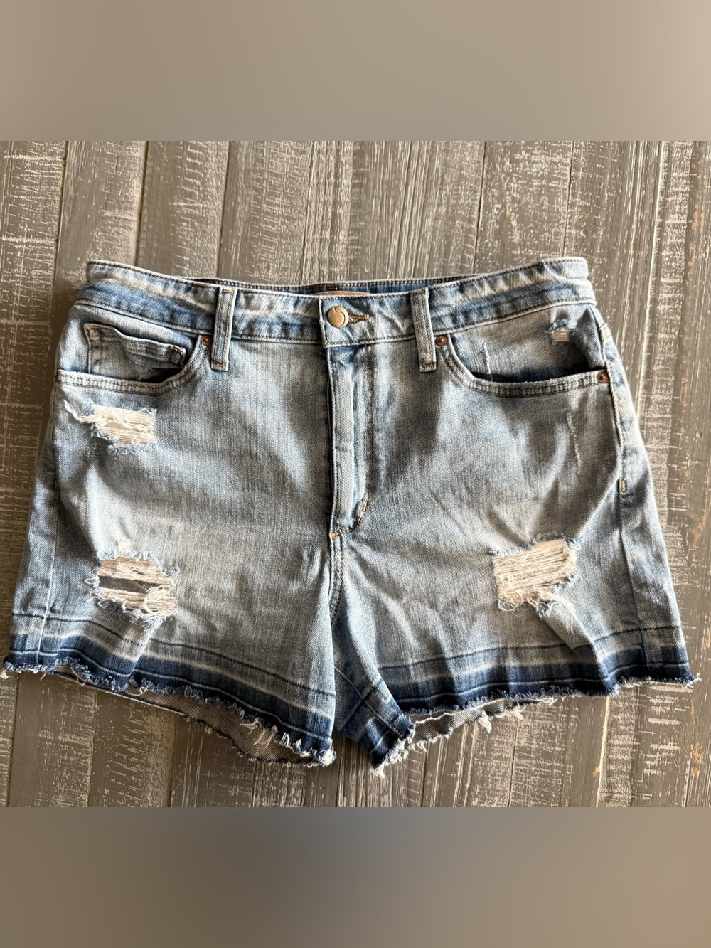 Joe's Jeans Light Wash Distressed Denim Shorts